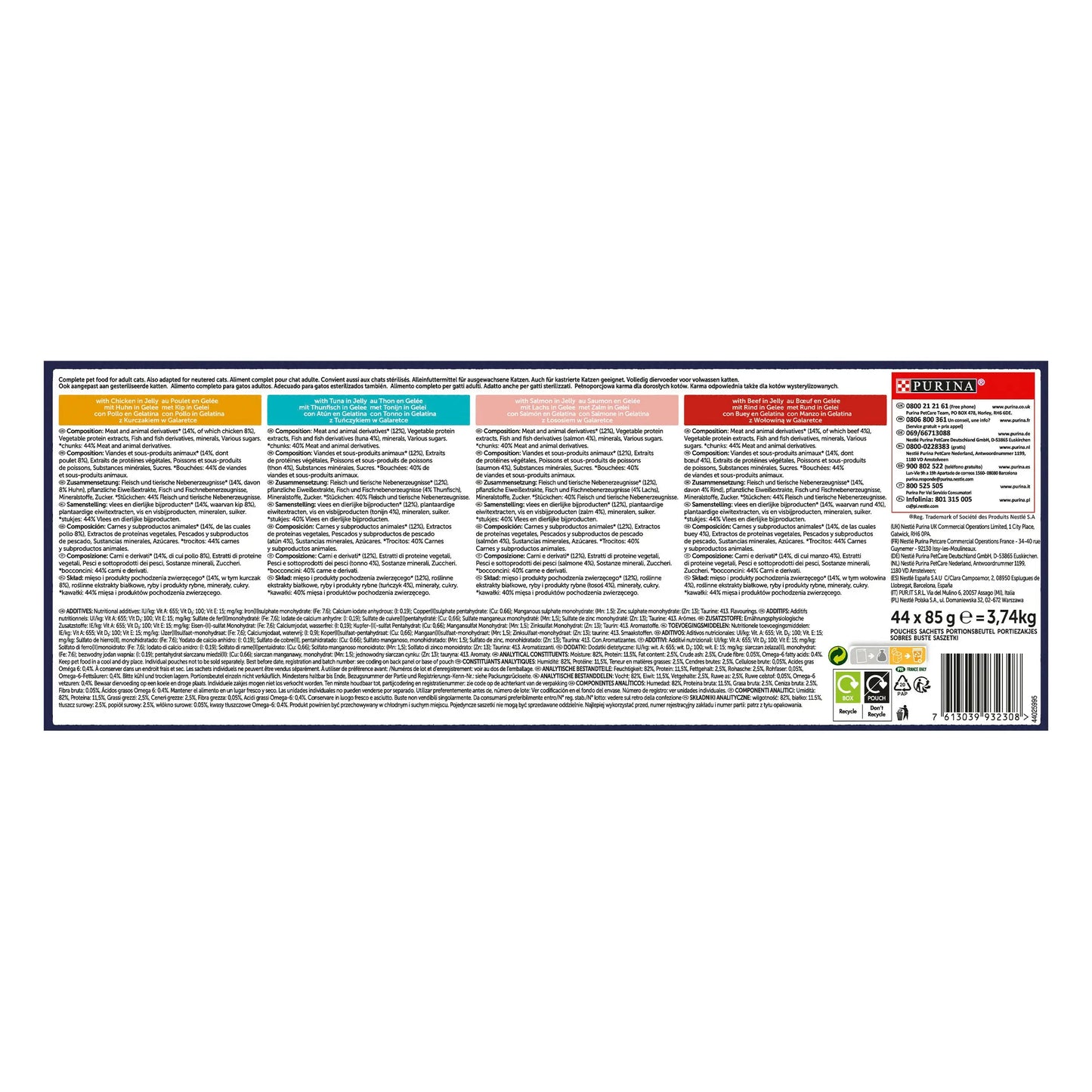 Felix Fantastic Selección de Sabores En Gelatina Pack 44X85 g FELIX