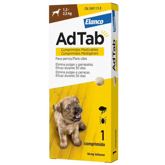 AdTab Comprimido Masticable Antiparasitario para Perros (1 ud)