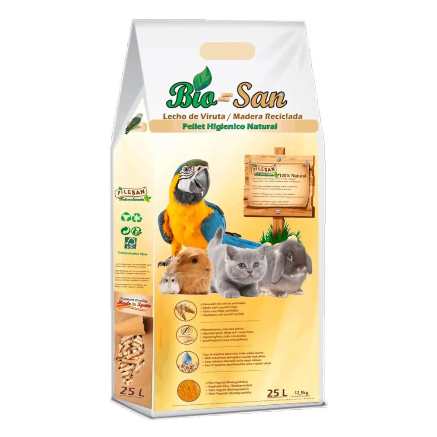 Pellet Higiénico Natural Lecho Viruta Granulada Biosan - Mejor Precio - Mascotas Ávila