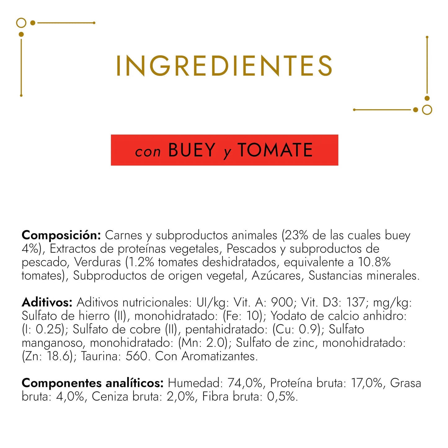 Gourmet Gold Tartalette Buey y Tomate 85 g PURINA