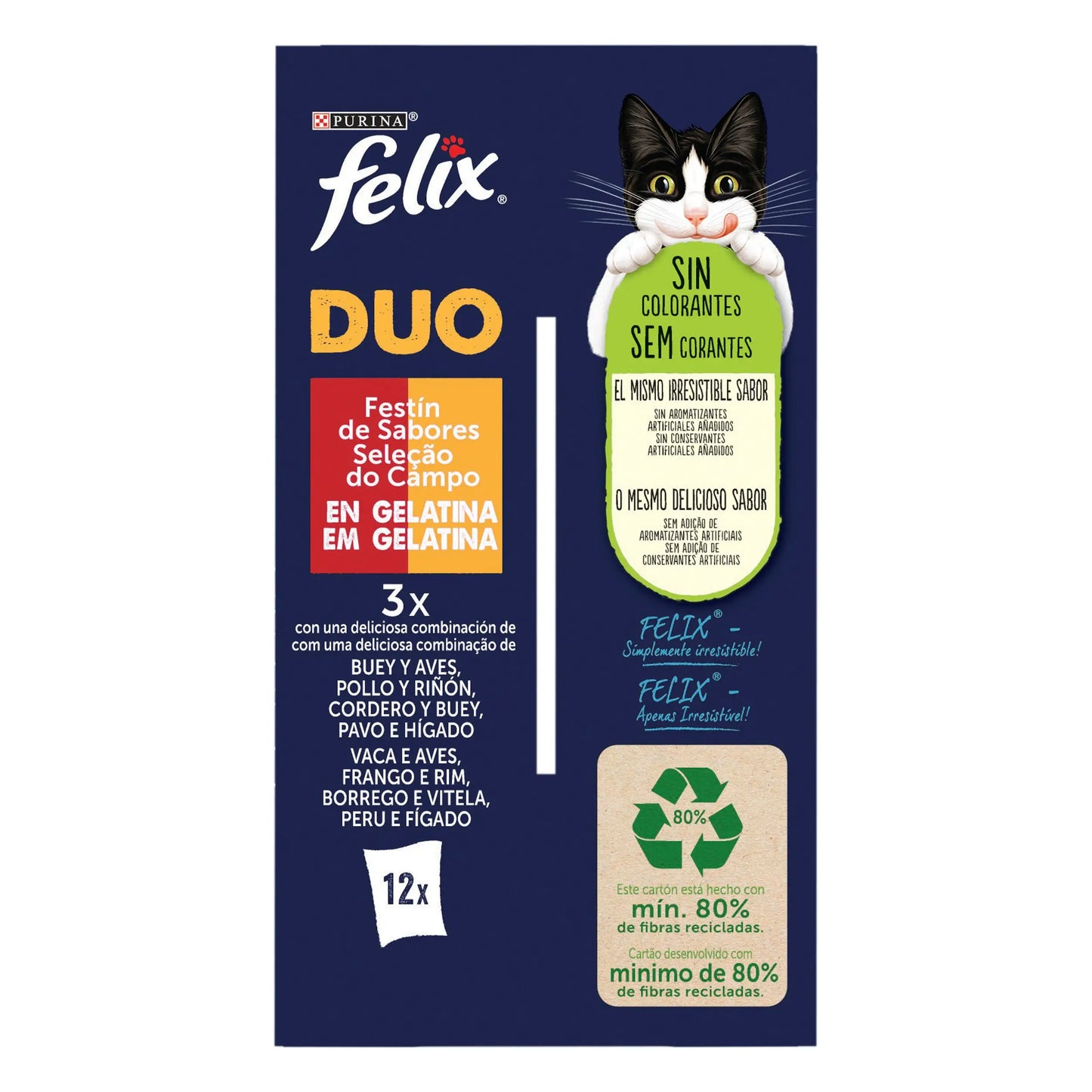 Felix Duo Carnes En Gelatina Pack 12X85 g FELIX