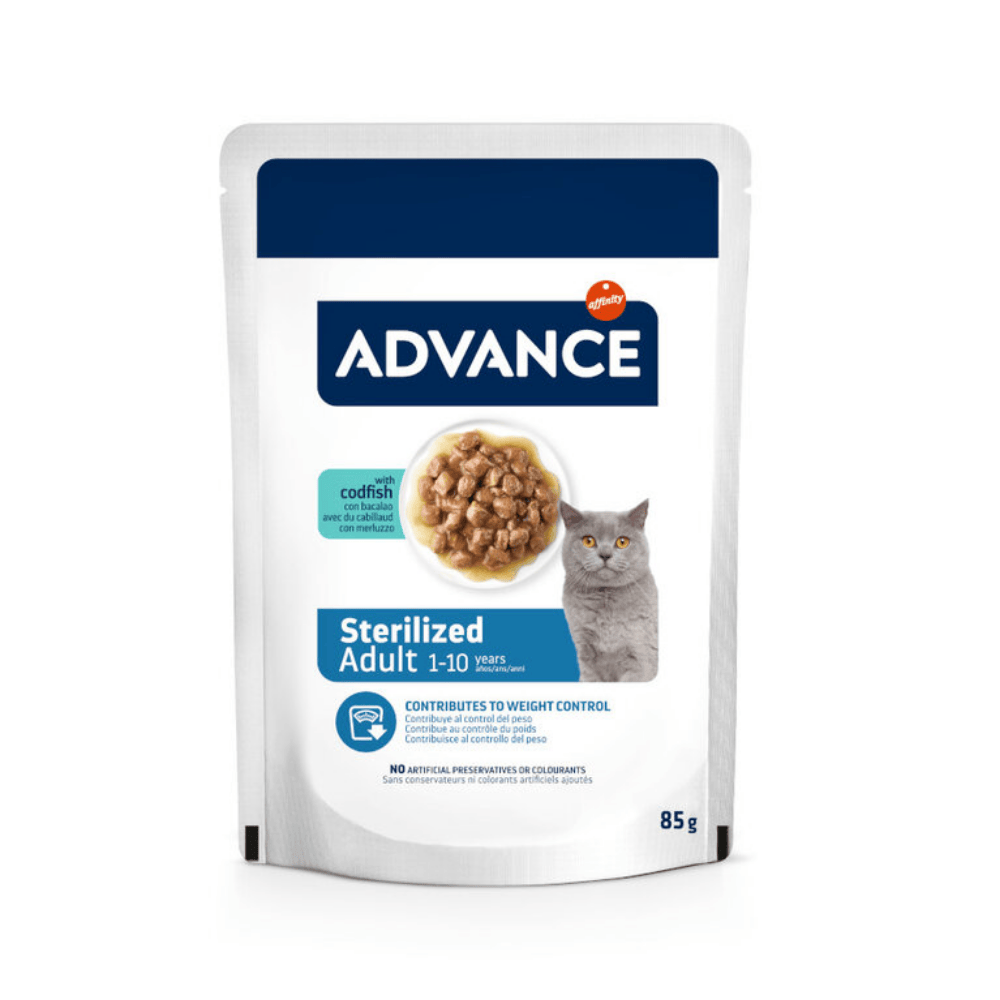 Advance Cat Bocaditos en Salsa para Gatos Esterilizados con Bacalao - 85 g ADVANCE Mascotas-Ávila