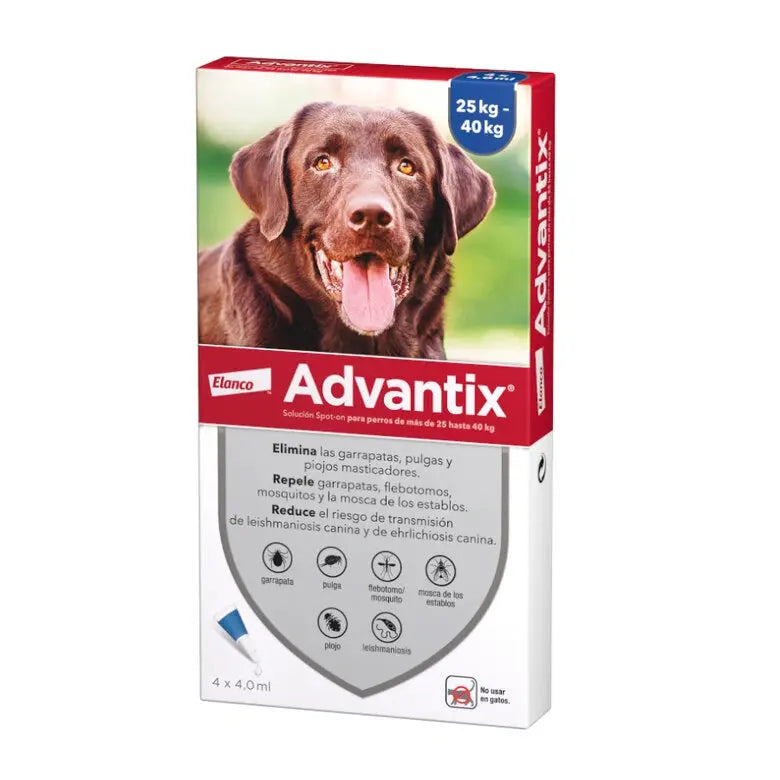 Advantix Pipetas Antiparasitarias Pack 4 para Perros ADVANTIX Mascotas-Ávila