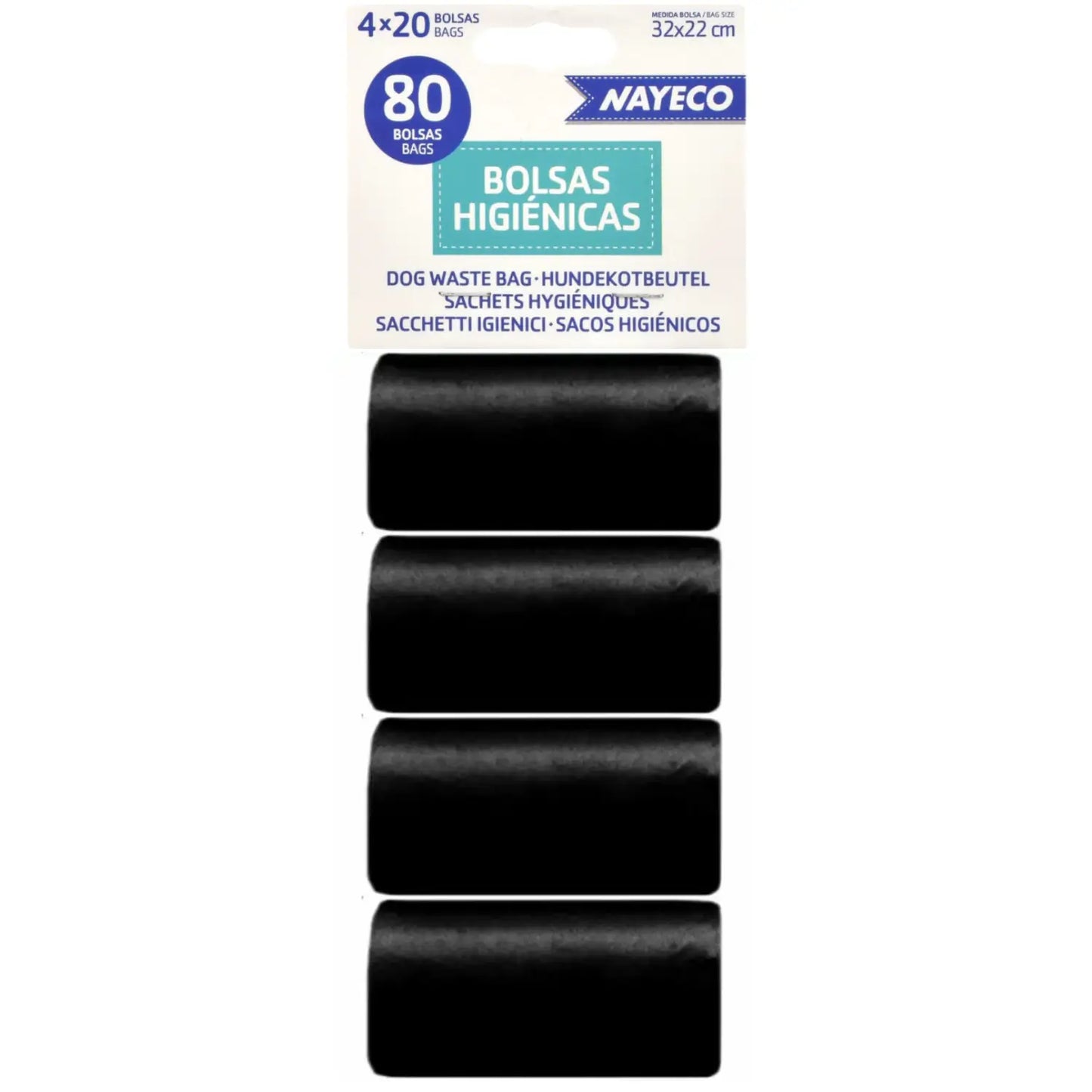 Bolsas Higiénicas 4 Rollos De 20 Bolsas Negro - Mejor Precio - Mascotas Ávila