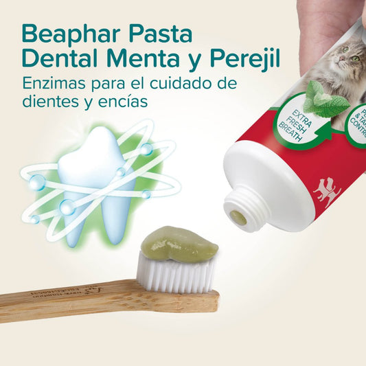 Beaphar Pasta de Dientes Sabor Menta y Perejil 100 g para Perros y Gatos