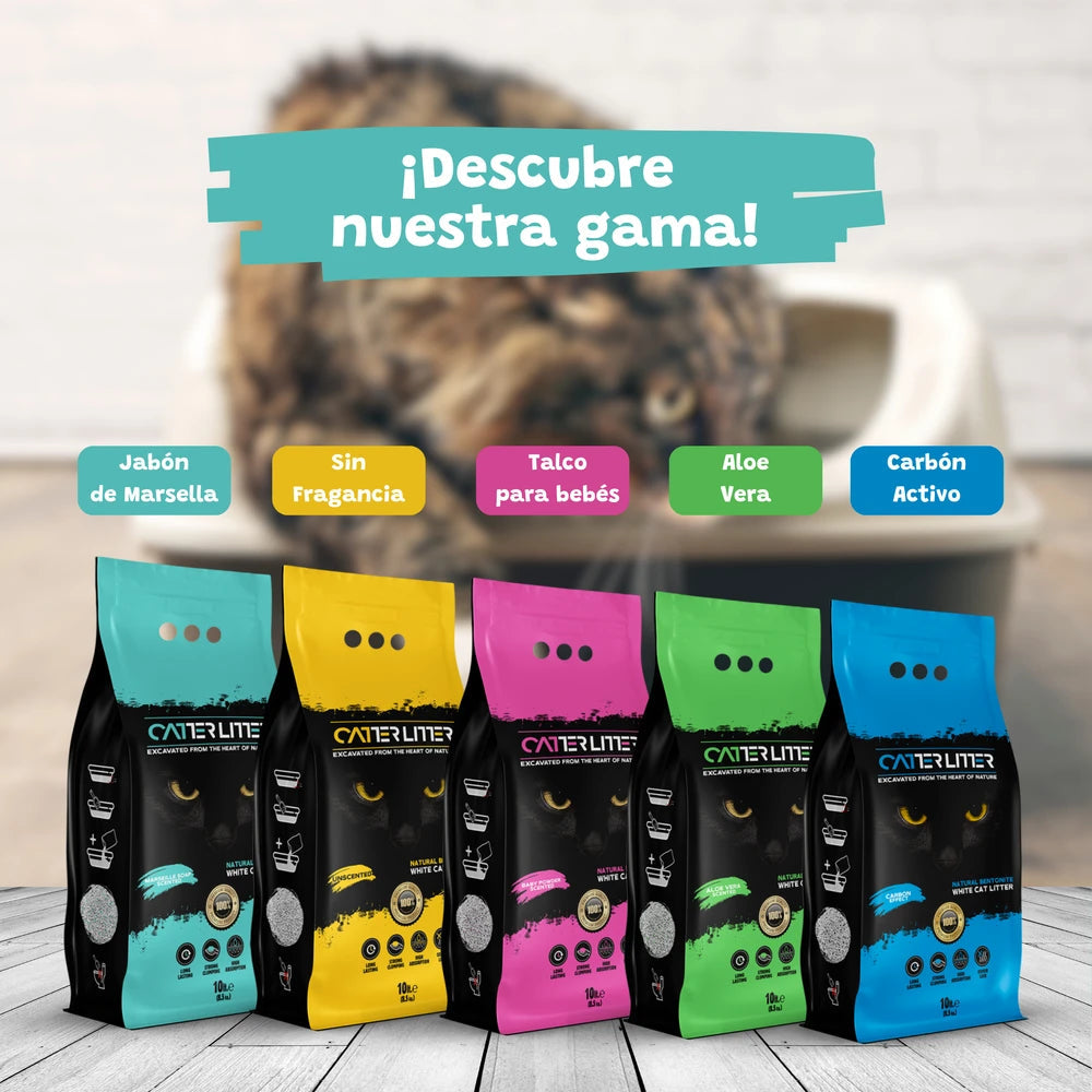 Catter Litter Arena para Gatos Aglomerante Aroma Jabón de Marsella CATTER LITTER Mascotas-Ávila
