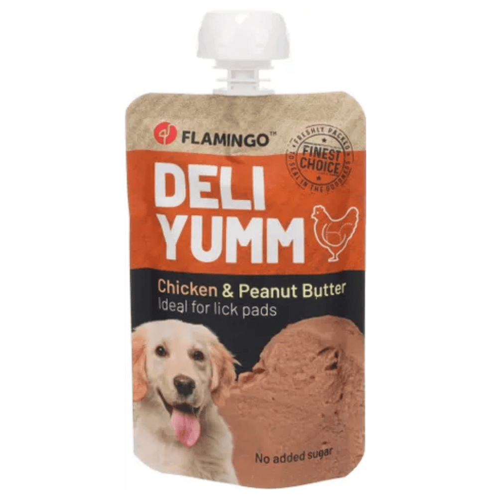 Flamingo Deli Yumm Paté Pollo y Mantequilla de Cacahuetes Snack Líquido para Perros FLAMINGO Mascotas-Ávila