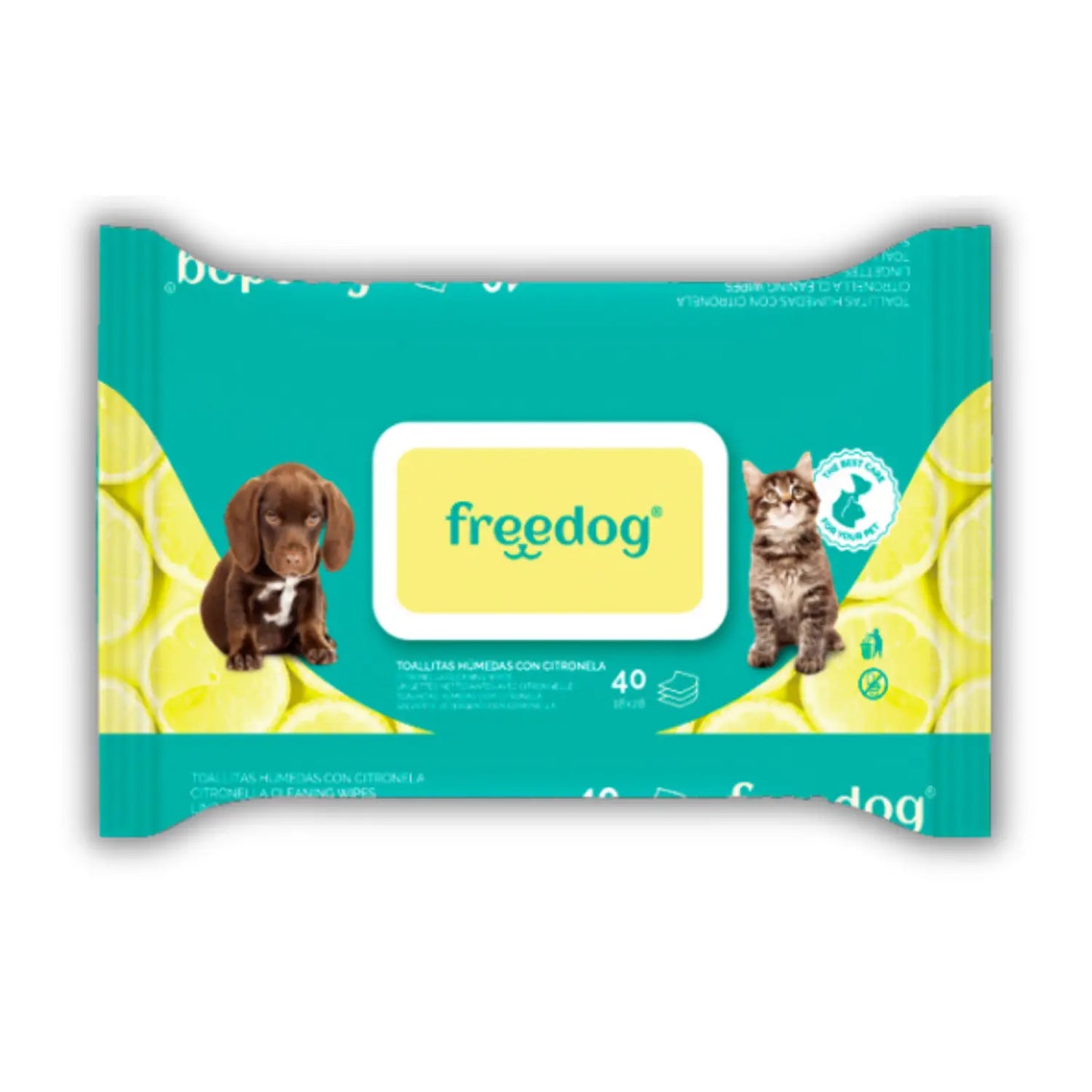 Toallitas Húmedas Citronela Freedog 40Udes 28X18Cm - Mejor Precio - Mascotas Ávila