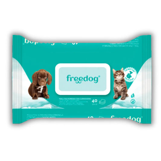Toallitas Húmedas Clorhexidina Freedog 40Udes 28X18Cm - Mejor Precio - Mascotas Ávila