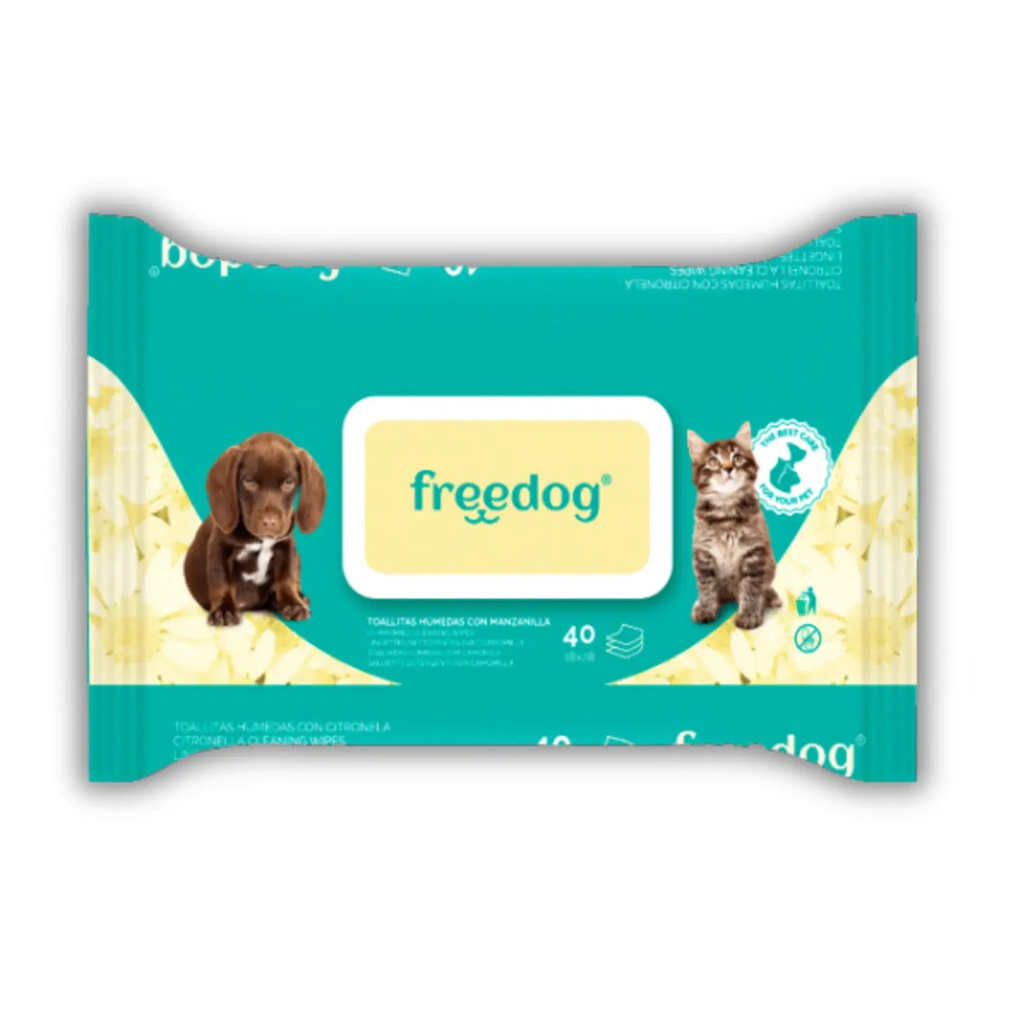 Toallitas Húmedas Manzanilla Freedog 40Udes 28X18Cm - Mejor Precio - Mascotas Ávila