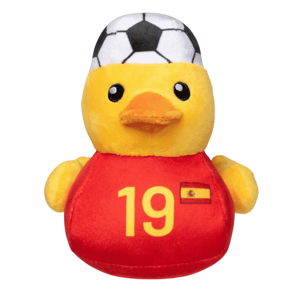 FuzzYard Toy Pato Mundial España Número 19 | Especial Mundial 2026 FUZZYARD Mascotas-Ávila