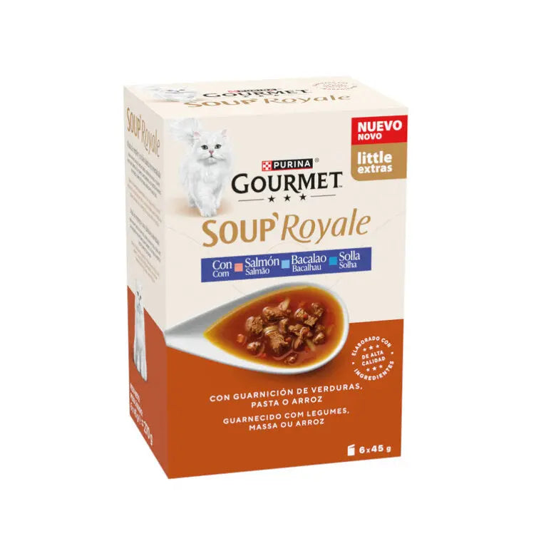 Gourmet Soup Royale Salmón Sopa Comida Húmeda para Gatos GOURMET Mascotas-Ávila