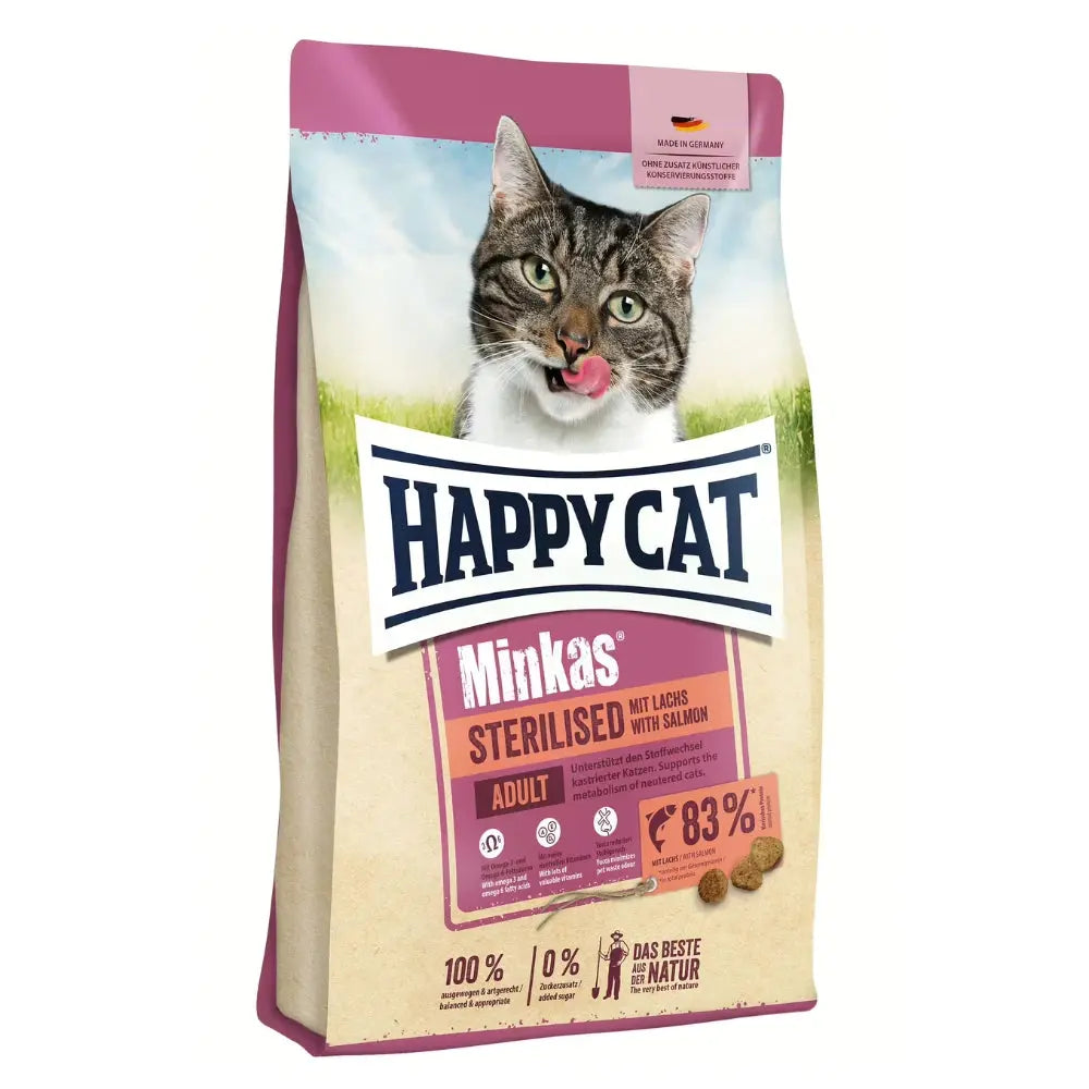 Happy Cat Minkas Sterilized Lachs Salmón Pienso para Gatos Happy Cat Mascotas-Ávila