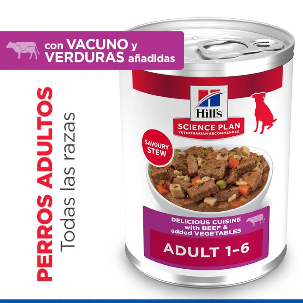 Hill's Science Plan Adult Estofado con Vacuno y Verduras Lata Húmeda para Perros HILLS Mascotas-Ávila