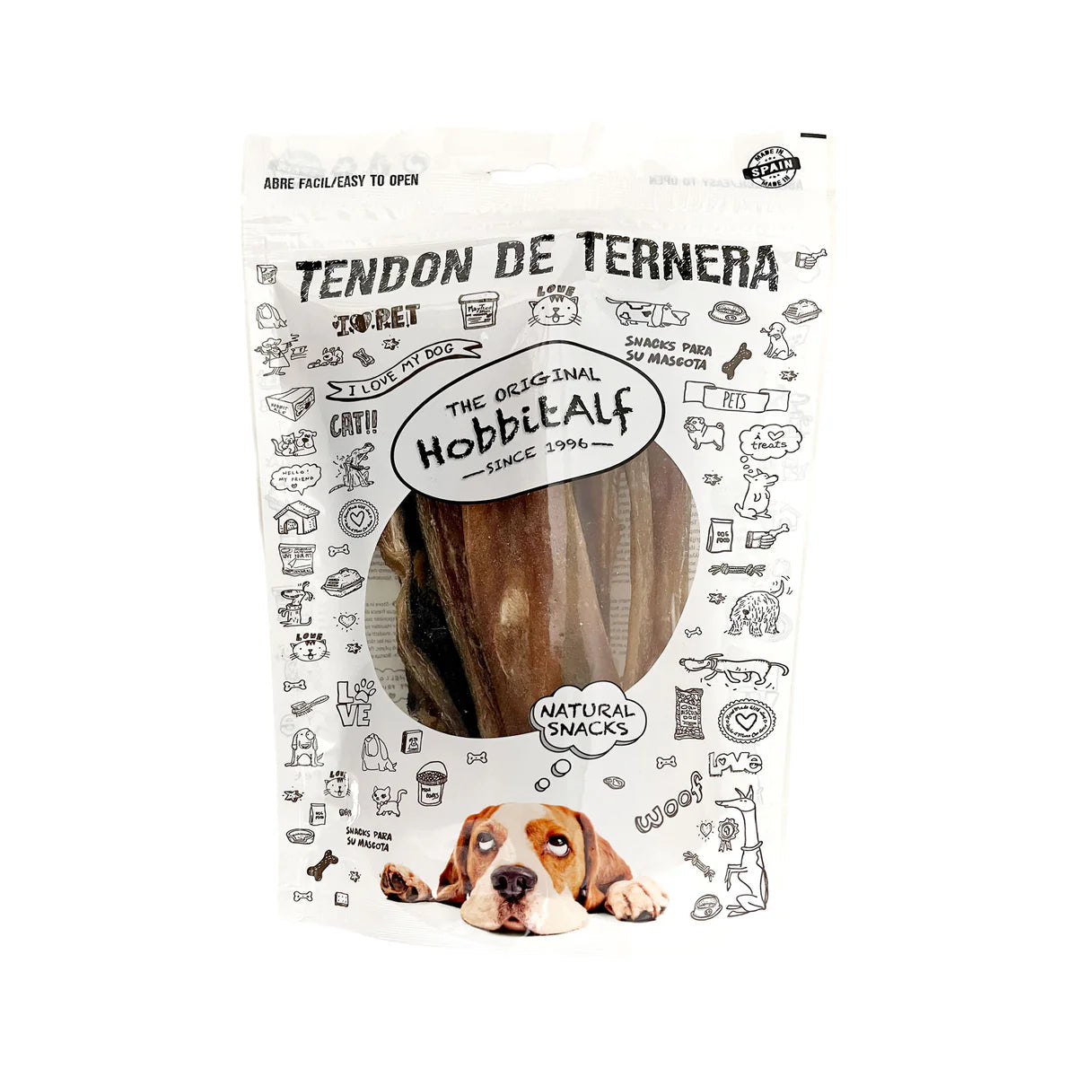 Hobbitalf Tendón de Buey Extra 20 cm para Perros Pack de 5 uds