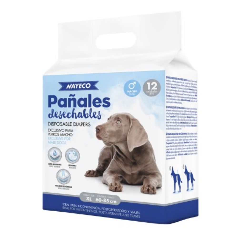 Nayeco Pañal Perro Macho Xl (60-85 cm) 12 uds NAYECO Mascotas-Ávila