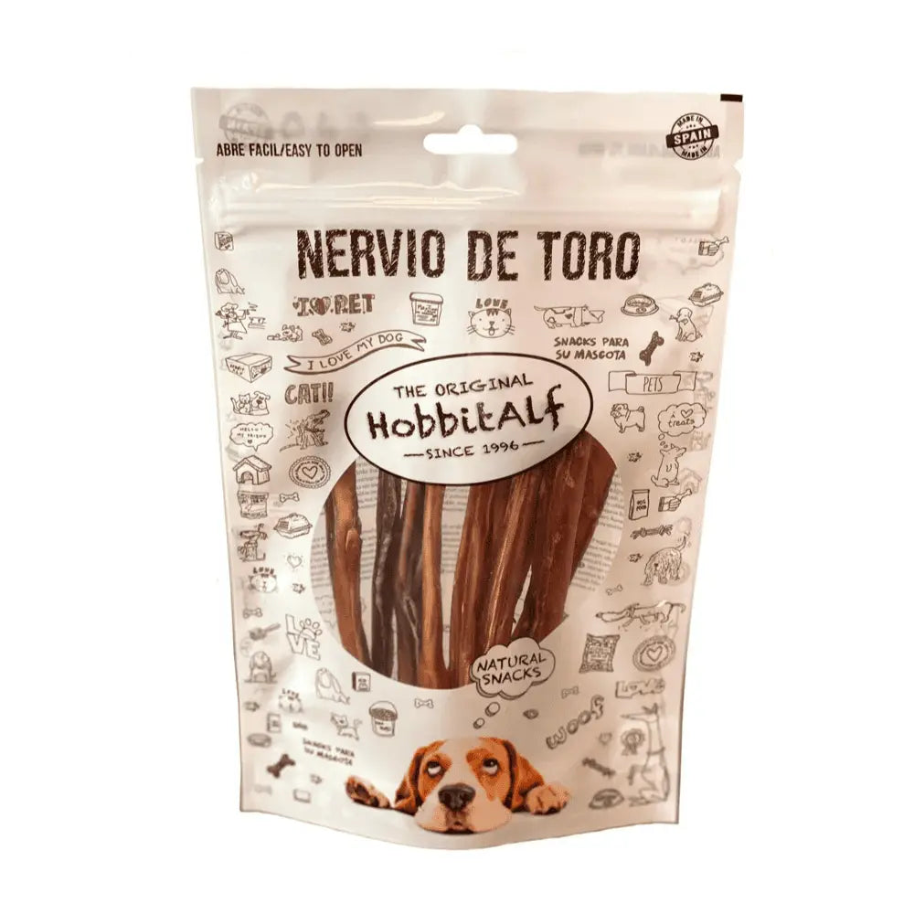 Nervio de Toro 15 cm - Pack 10 uds Snack Natural para Perros Adultos y Cachorros Puppy Hobbit Alf HOBBIT.ALF Mascotas-Ávila