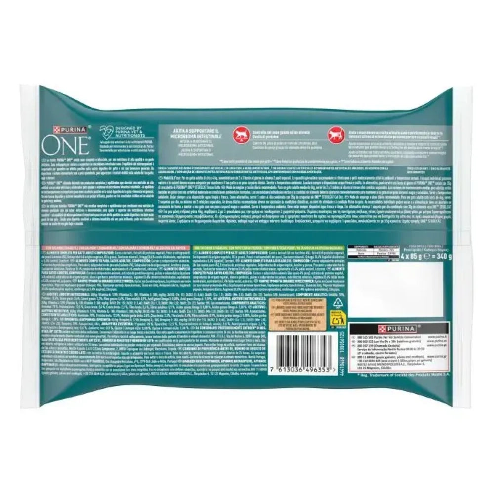 ONE Steril Pack Comida Húmeda para Gatos 4x85g ONE Mascotas-Ávila