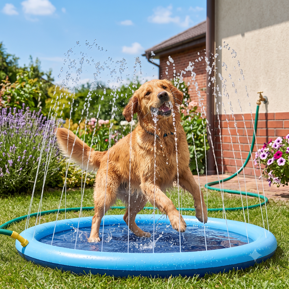 Piscina para Perros Splash Inflable con Chorros Wouapy 150 cm WOUAPY Mascotas-Ávila