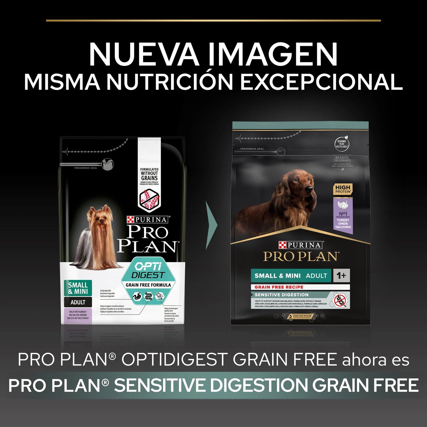 Pro Plan Small & Mini Adult Digest Grain Free Pavo Pienso para Perros PURINA Mascotas-Ávila