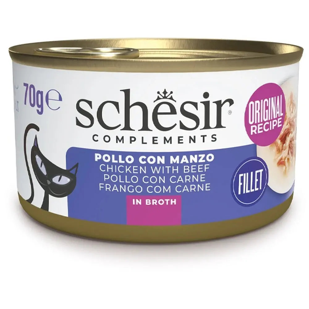 Schesir Lata de Gato Pollo y Buey con Arroz Comida Húmeda para Gatos SCHESIR Mascotas-Ávila