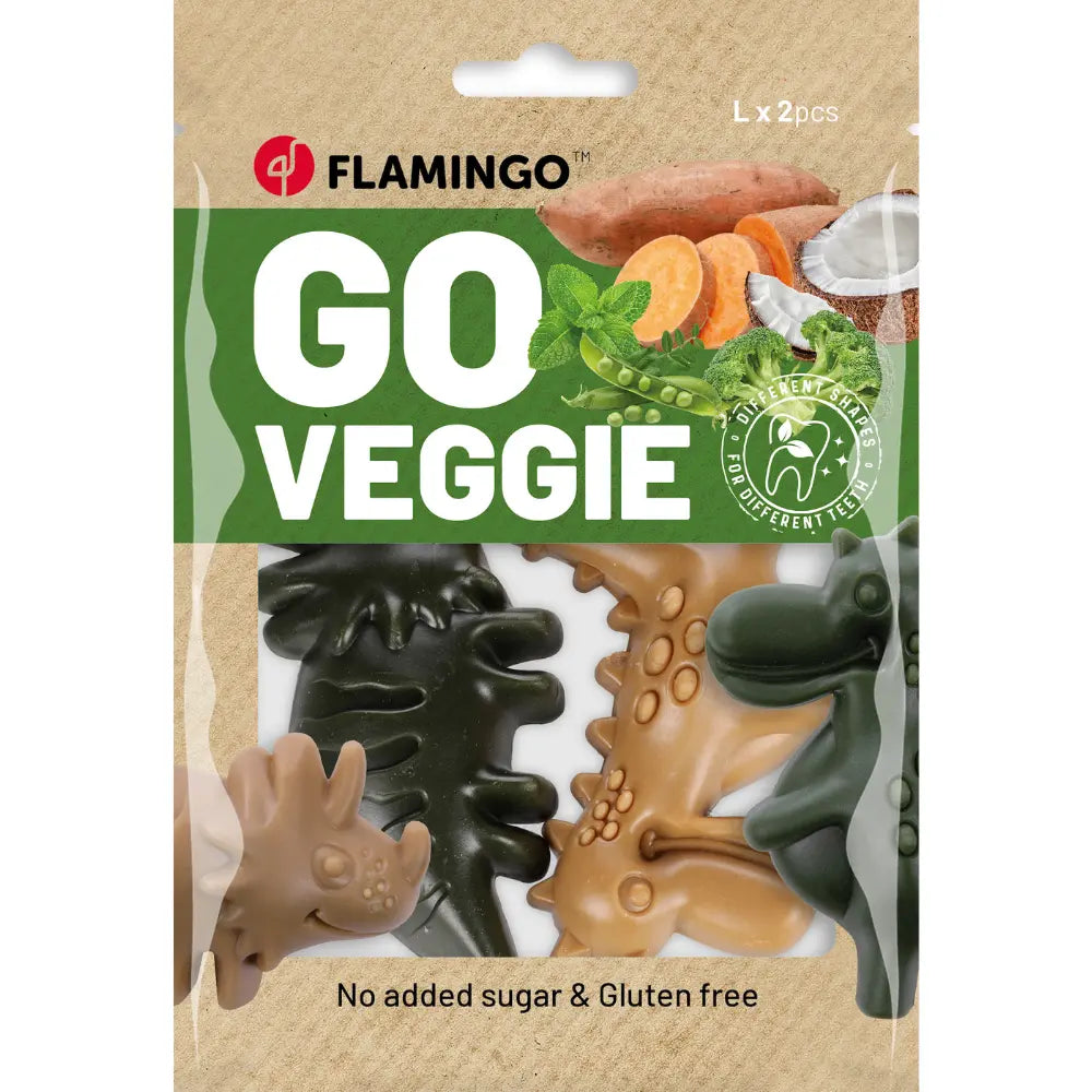 Snack Veggie Dino Bolsa L 2Udes 120 g FLAMINGO Mascotas-Ávila