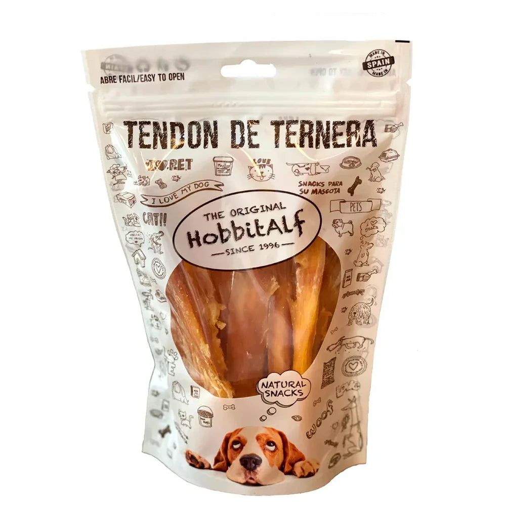 Tendón de Ternera Junior Extra 20 cm - Pack 10 uds - Snack Natural para Perros Hobbitalf HOBBITALF Mascotas-Ávila