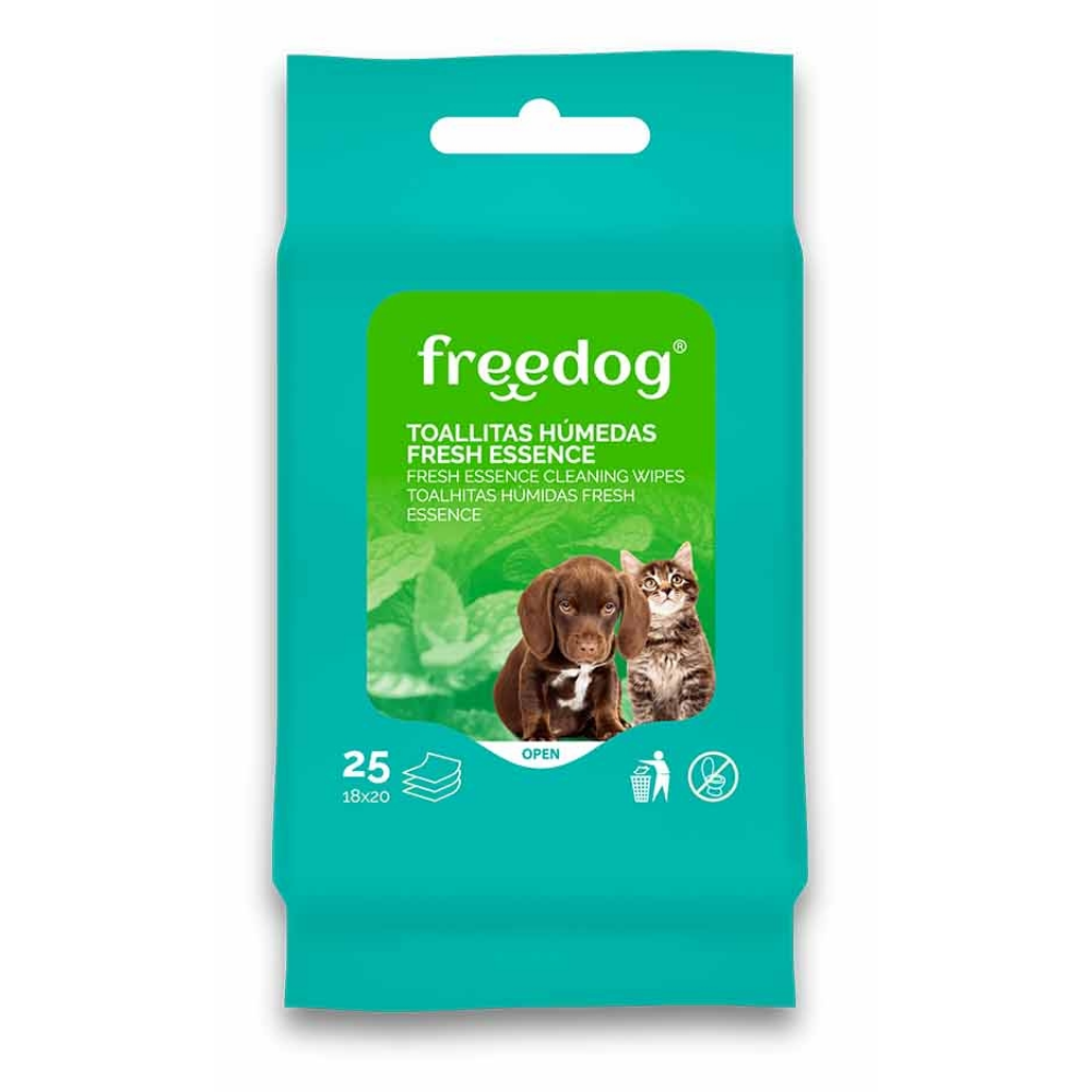 Toallitas Húmedas Fresh (Aloe Vera) Pocket 25Udes 18X20 cm FREEDOG Mascotas-Ávila