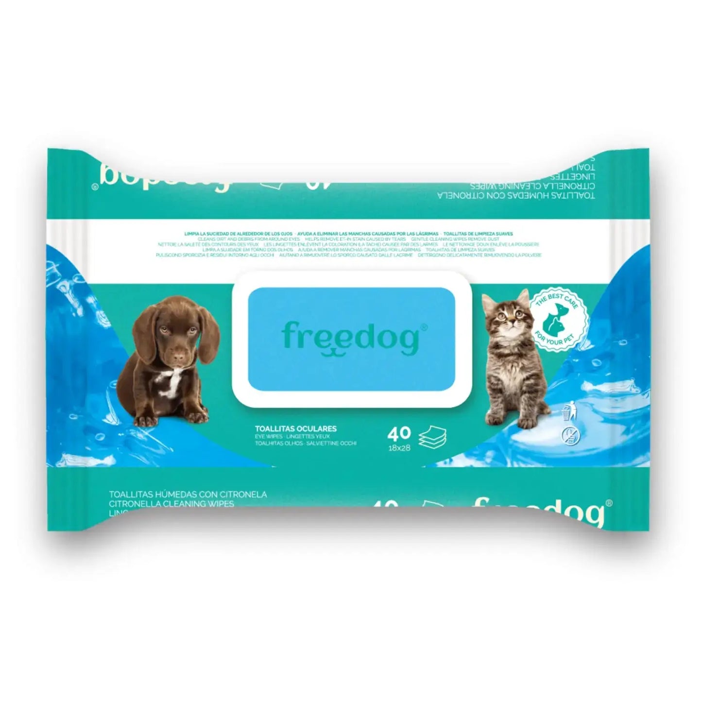 Toallitas Húmedas Oculares Freedog 40udes 28x18cm - Mejor Precio - Mascotas Ávila