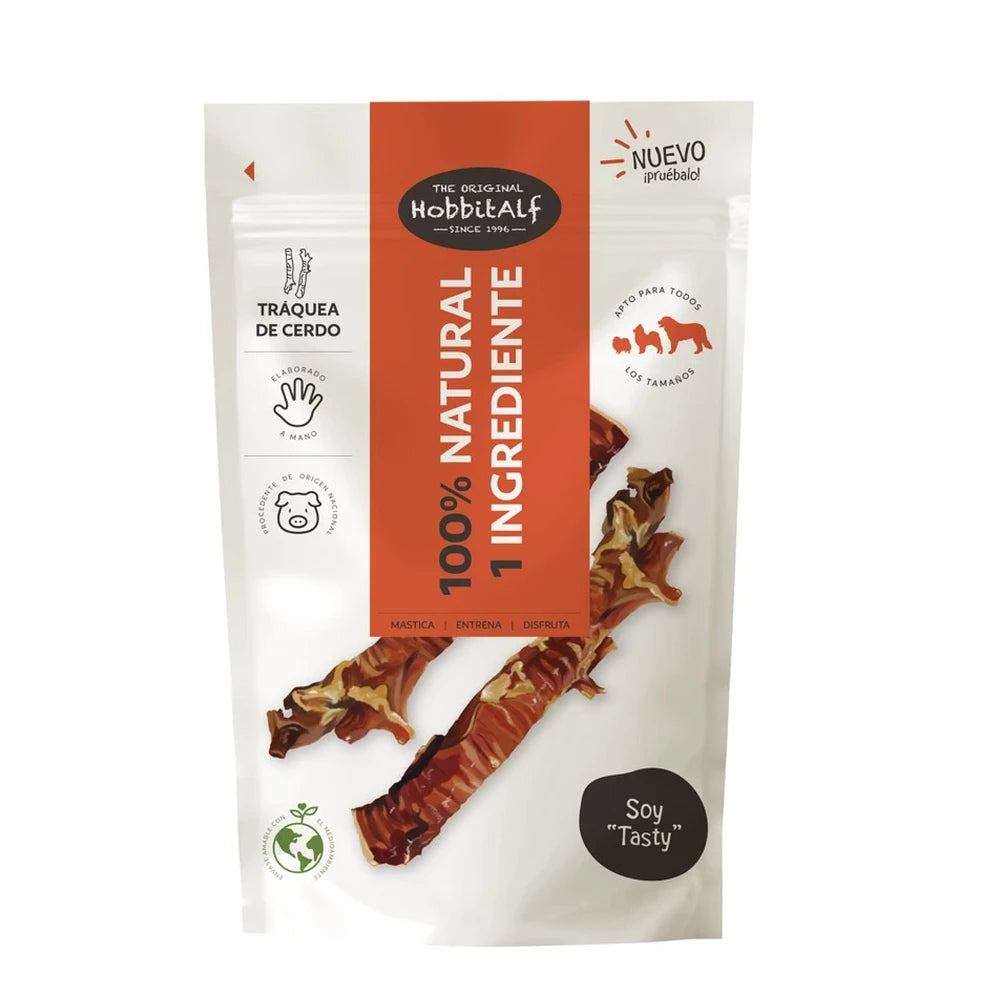 Tráquea de Cerdo 100 g - Snack Natural para Perros Hobbit Alf HOBBITALF Mascotas-Ávila