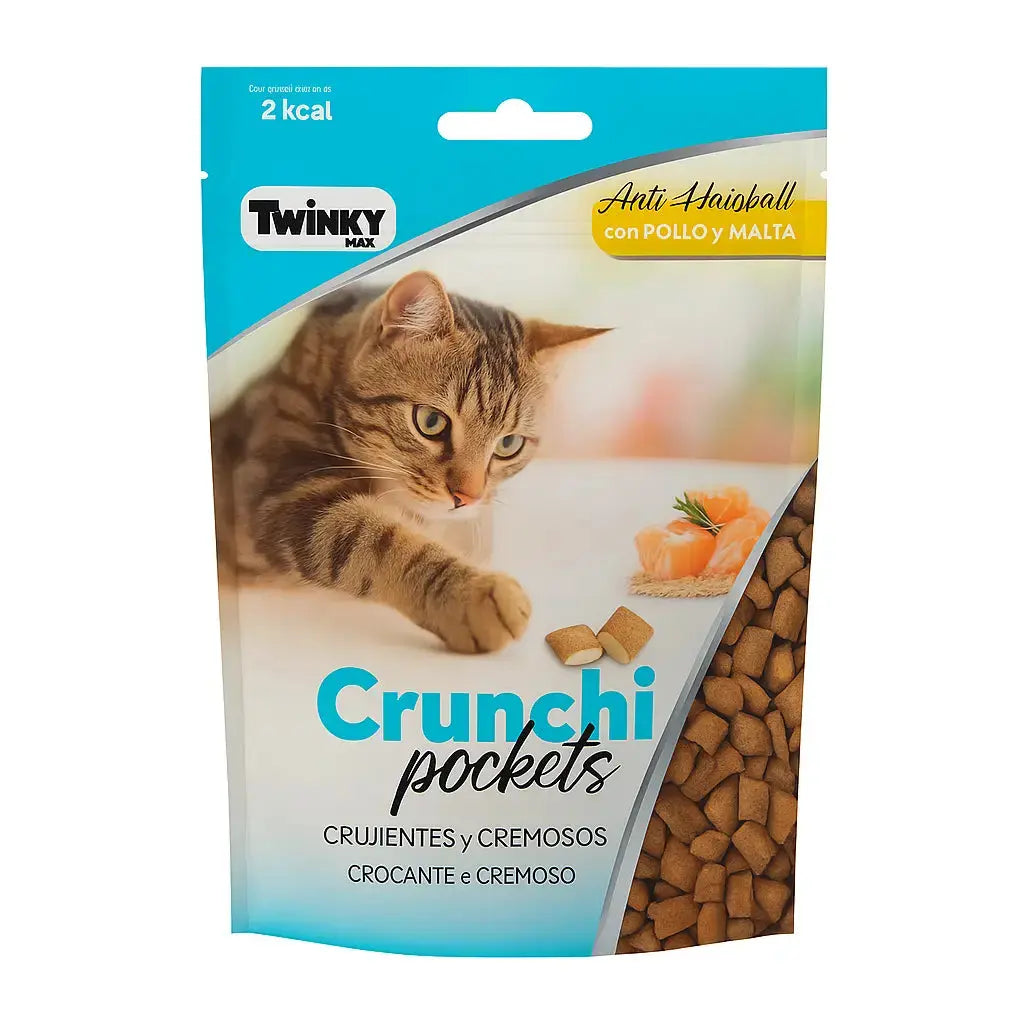 Twinky Snack Crunchi Pockets Pollo y Malta 60 g para Gatos Adultos TWINKY Mascotas-Ávila