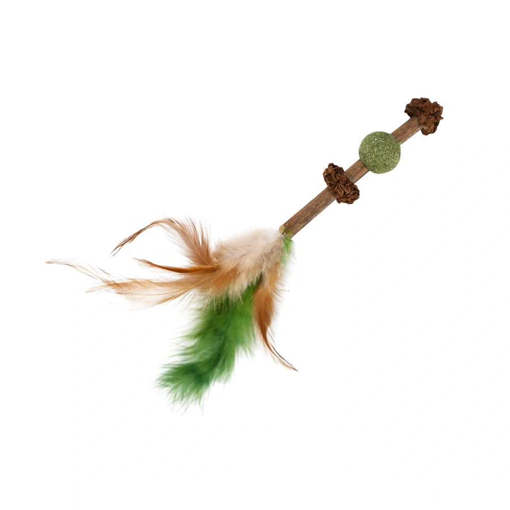 Wouapy Palo de Pluma y Canicas Juguete con Catnip para Gatos WOUAPY Mascotas-Ávila
