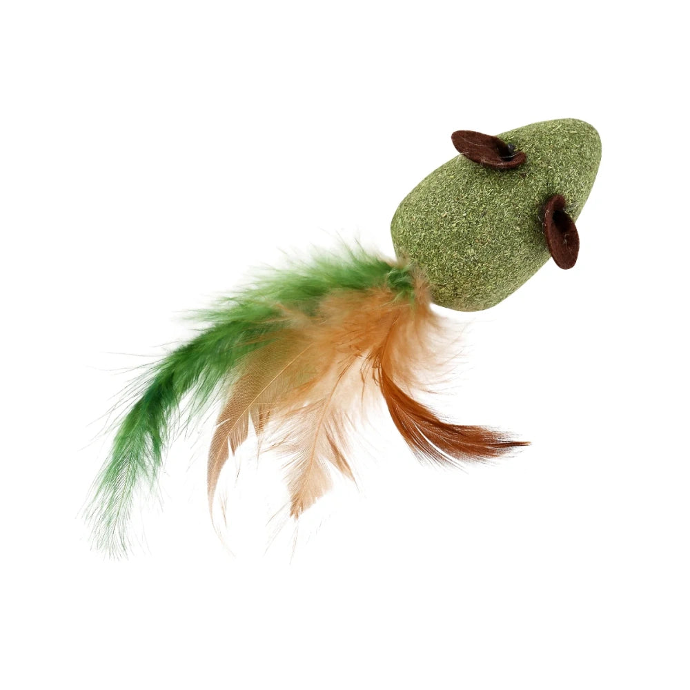Wouapy Ratón Grande con Plumas Juguete con Catnip para Gatos WOUAPY Mascotas-Ávila