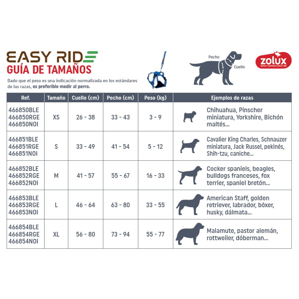 Zolux Arnés EasyRide con Correa Retráctil para Perros ZOLUX Mascotas-Ávila
