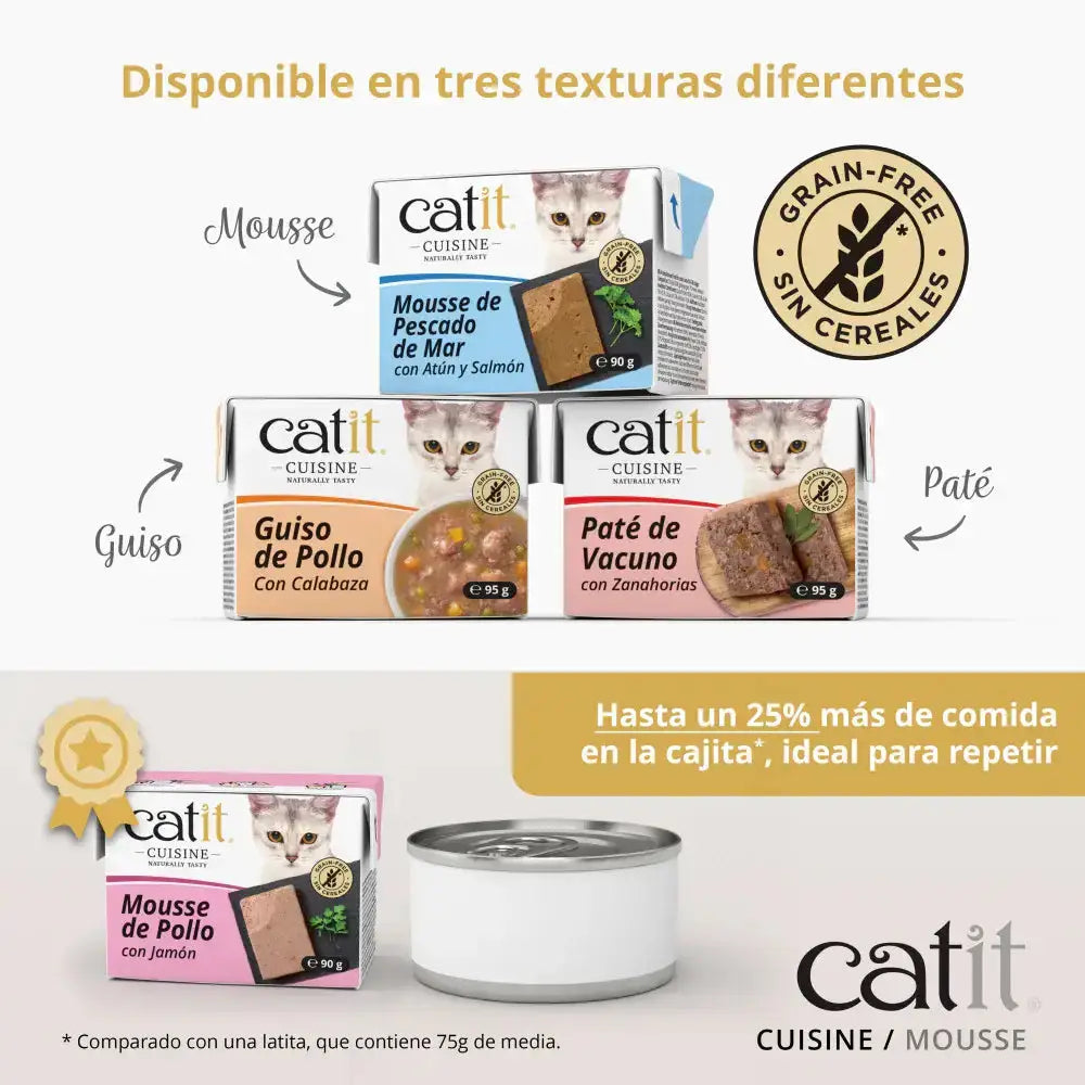 Catit Cuisine Mousse de Pollo con Jamón 90 g CATIT