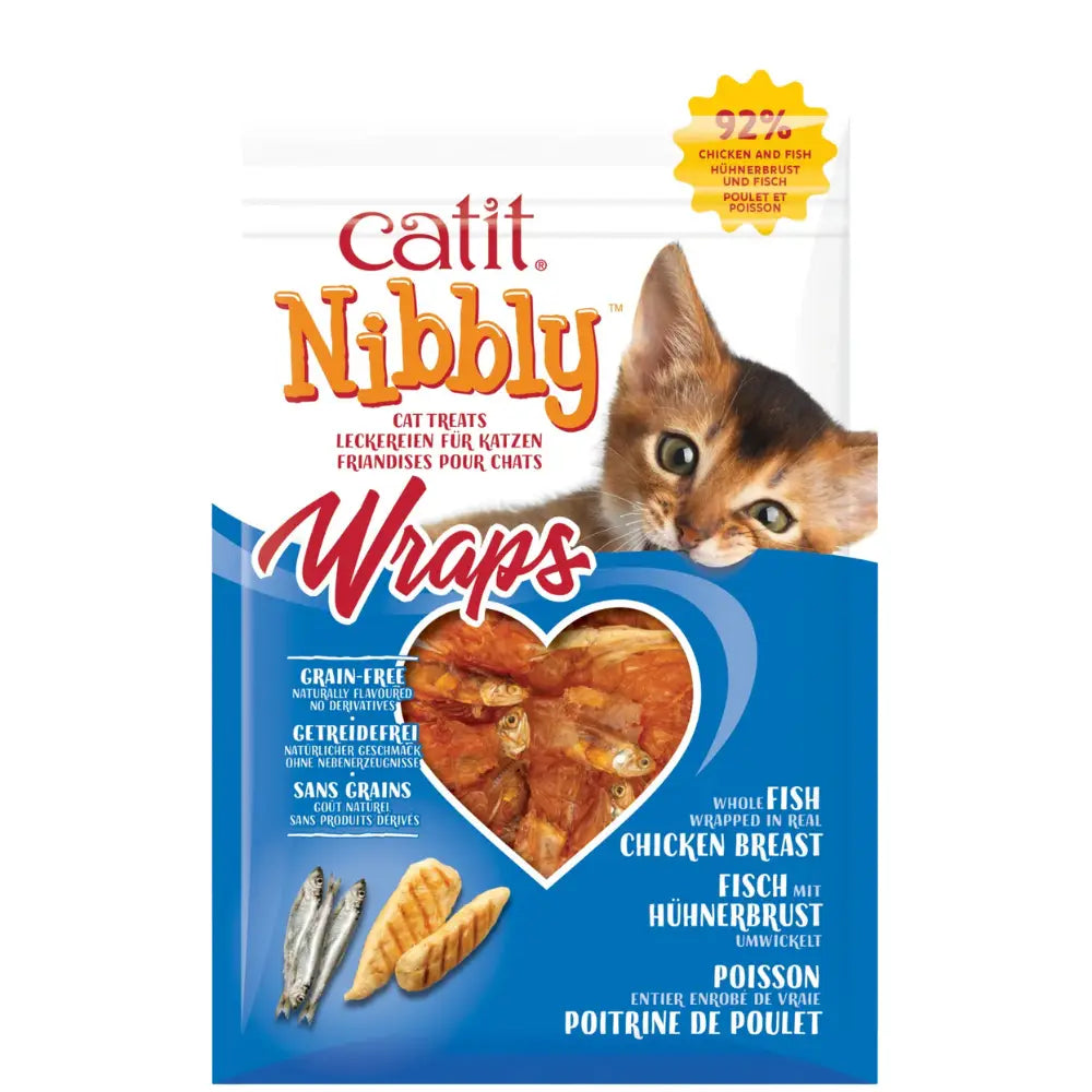 Catit Snack Nibbly Wraps Pollo y Pescado Gatos 30 g CATIT