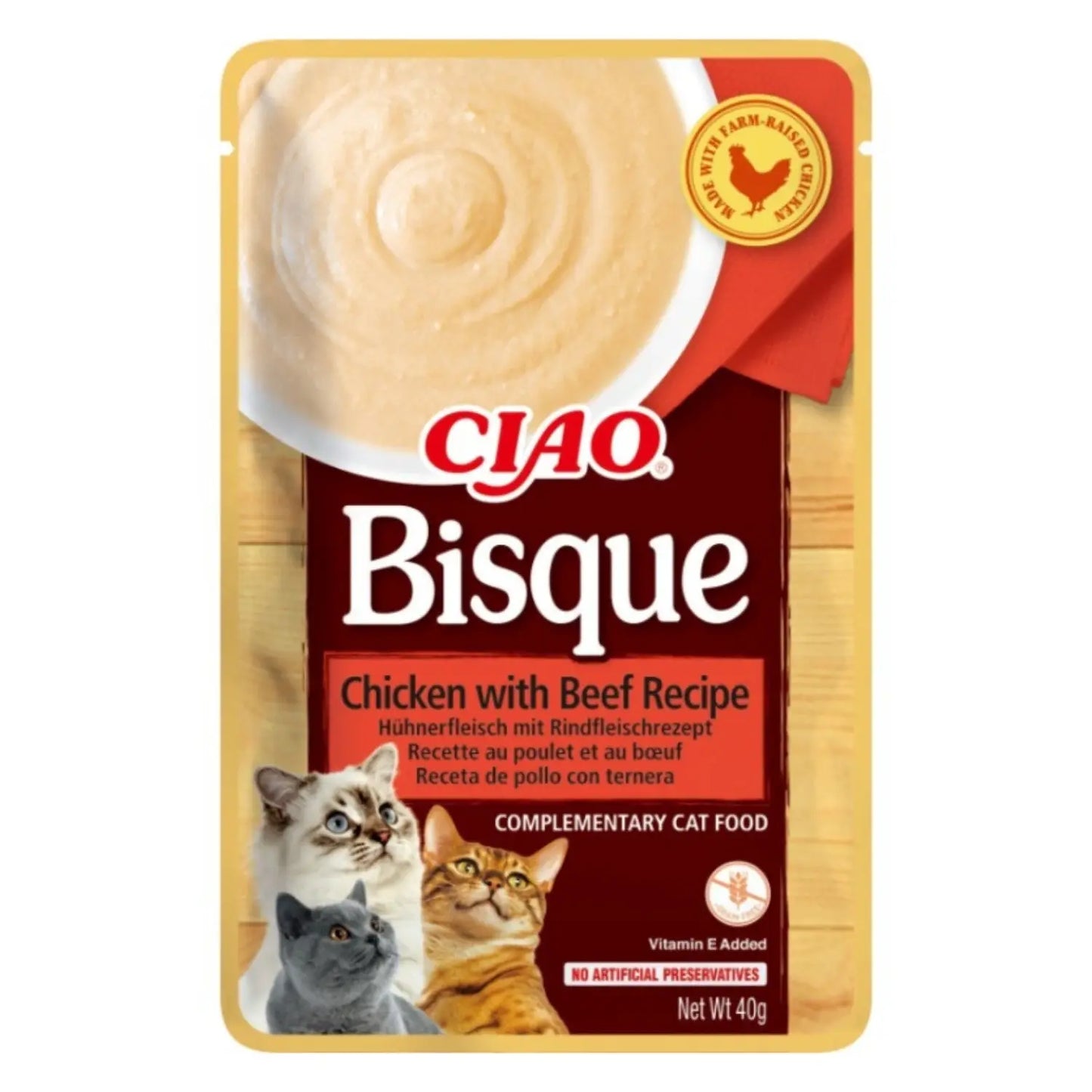 Churu CAT Chicken BISQUE 40 g | Sobre de Puré para Gatos