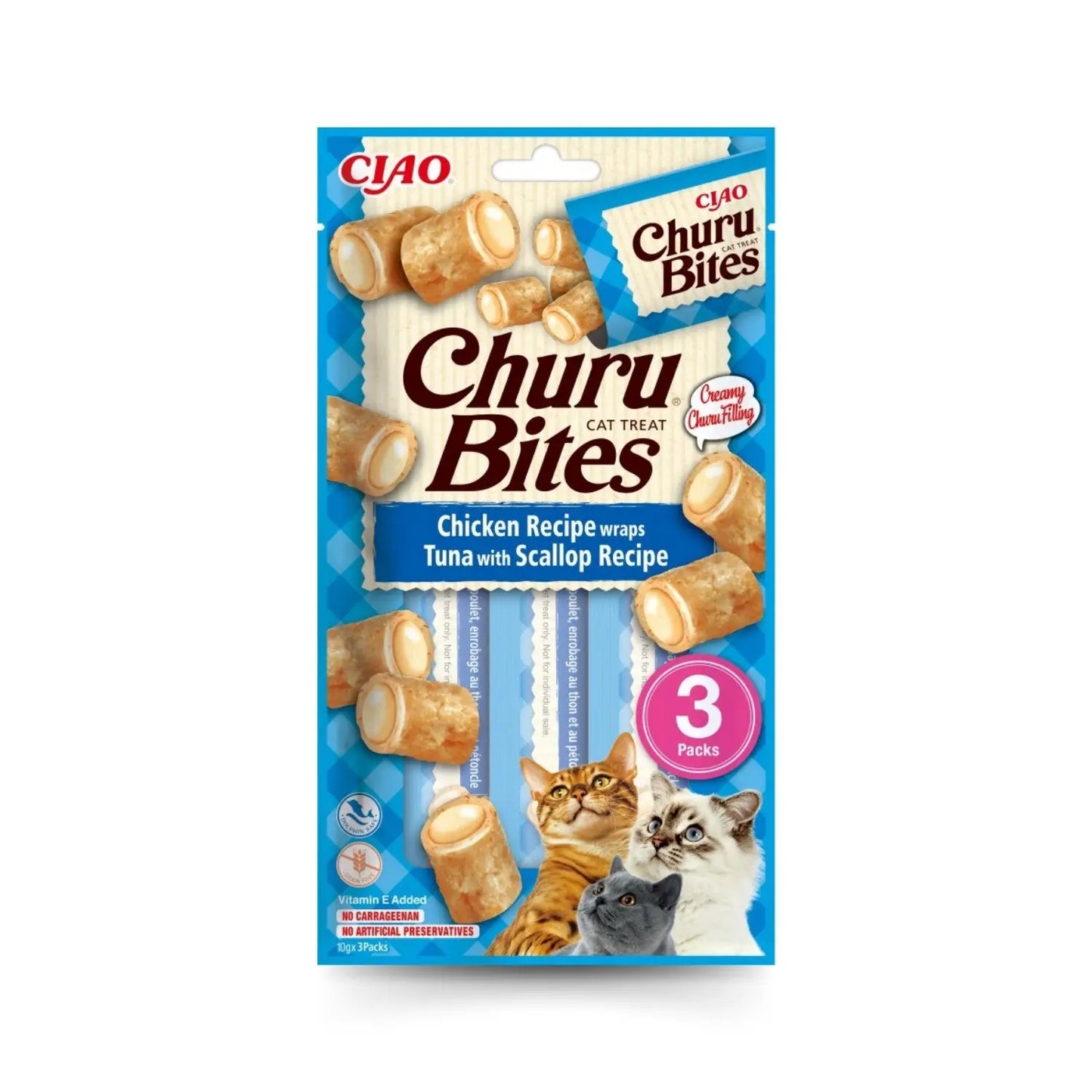 Churu CAT Bites Receta Pack 3x10 g | Bocaditos para Gatos