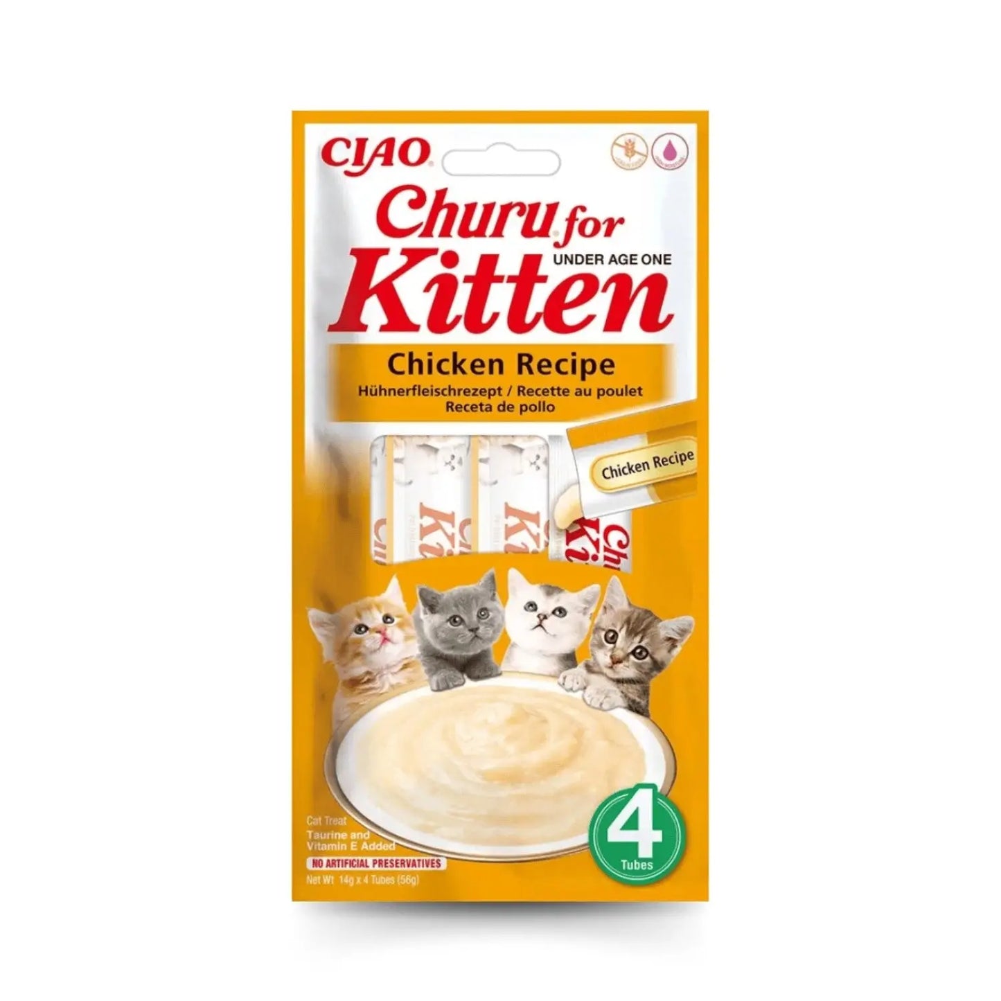 Churu CAT Kitten Pack 4x14 g | Snack Líquido para Gatitos