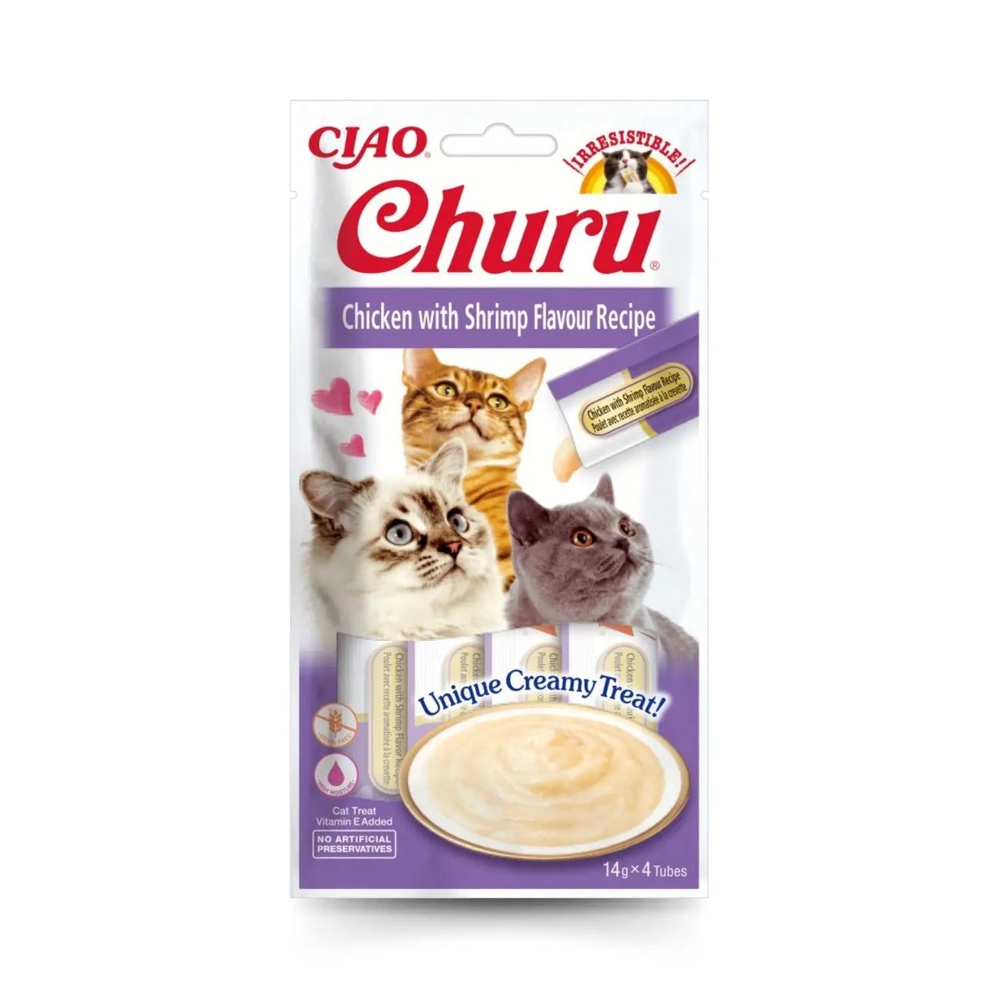 Churu CAT Receta Pack 4x14 g | Snack Líquido para Gatos