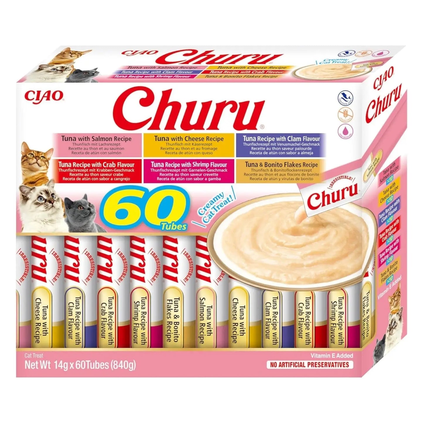 Churu CAT Variedades de Atún Pack Ahorro | Snack Líquido para Gatos