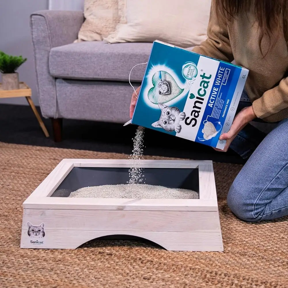 Sanicat Active White Arena para Gatos 6L Sin Perfume – Alta Absorción y Control de Olores - Mejor Precio - Mascotas Ávila
