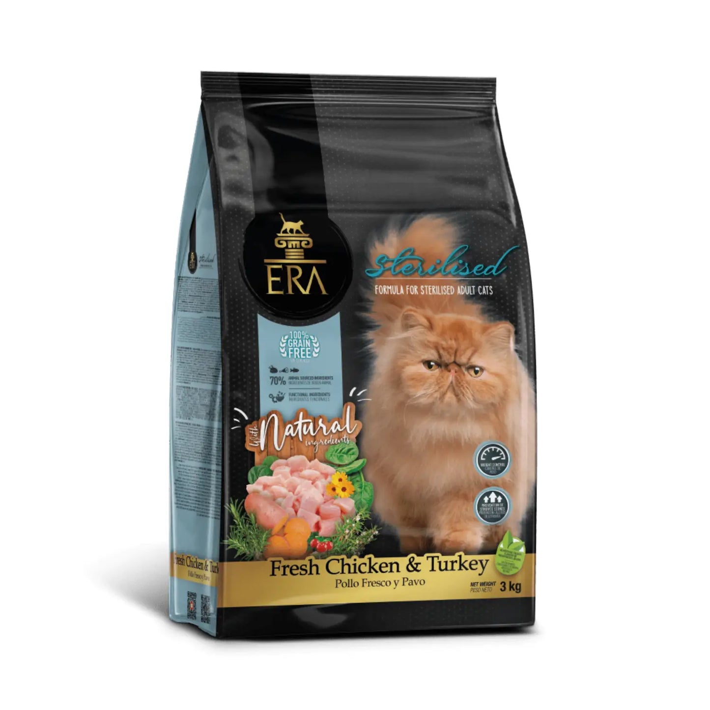 ERA Cat Grain Free STERILIZED ADULT Fresh Chicken & Turkey Pienso para Gatos - Mejor Precio - Mascotas Ávila