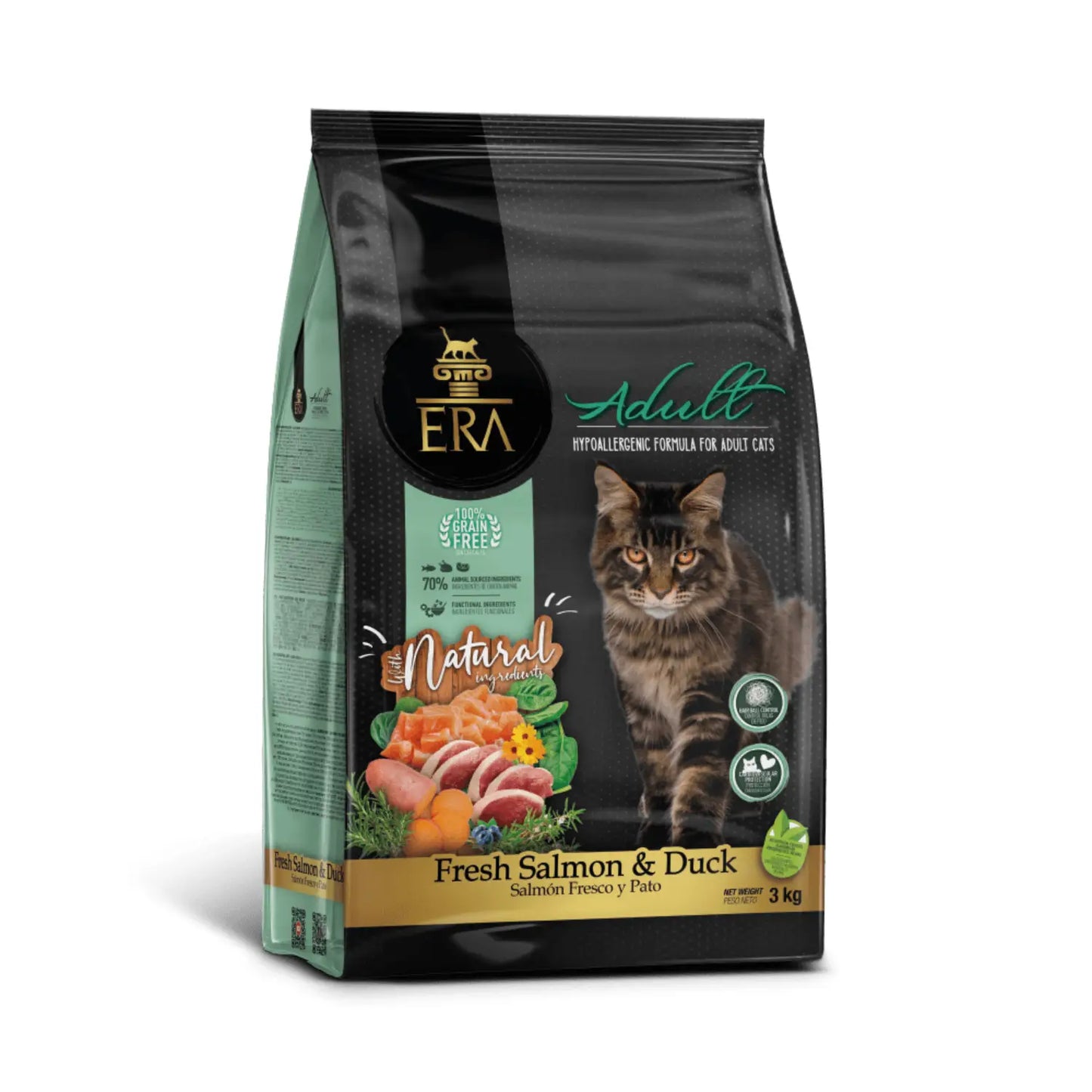 ERA Cat Grain Free ADULT Fresh Salmón & Duck Pienso para Gatos - Mejor Precio - Mascotas Ávila