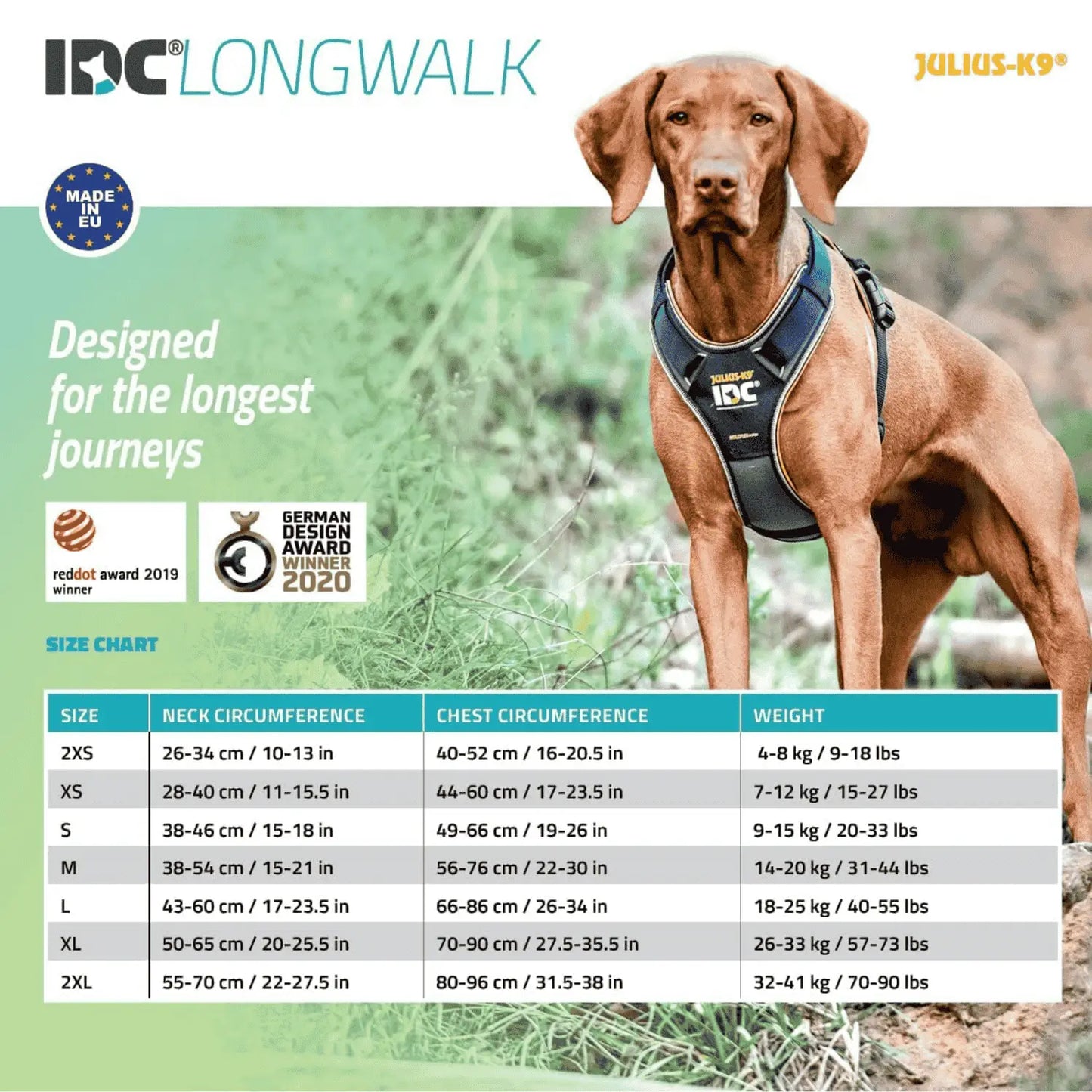 Arnés Julius K9 Longwalk Light para Perros JULIUS