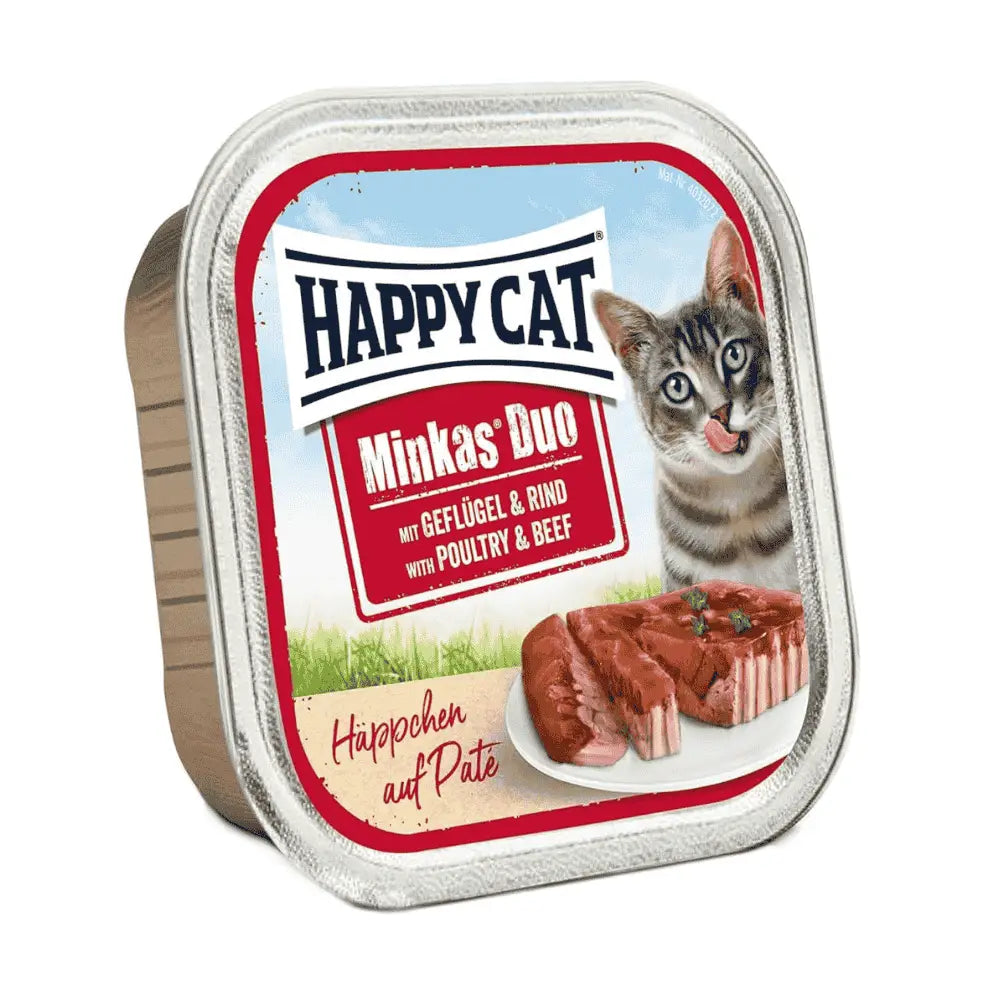 Happy Cat Minkas Dúo Menú 100 g Tarrina Paté Húmedo para Gatos Happy Cat