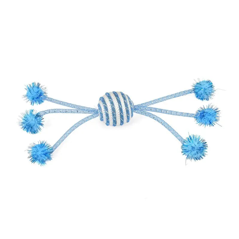 Juguete Gato Pelota Con Pompones Azul al mejor precio online