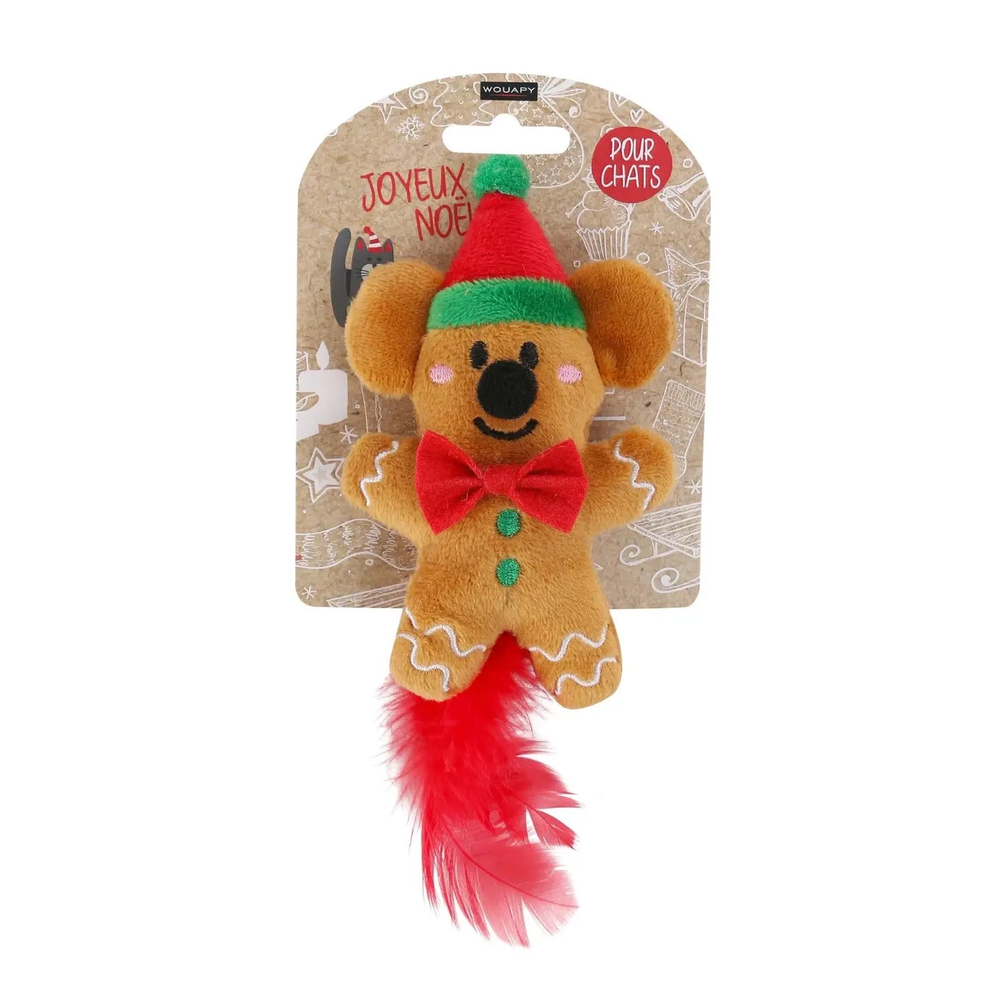 Juguete para Gatos de Ratón Jengibre Navidad Wouapy - Mejor Precio - Mascotas Ávila