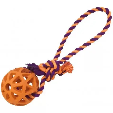 Juguete Perro Bola Rejilla Goma Con Cuerda 7X30Cm - Mejor Precio - Mascotas Ávila