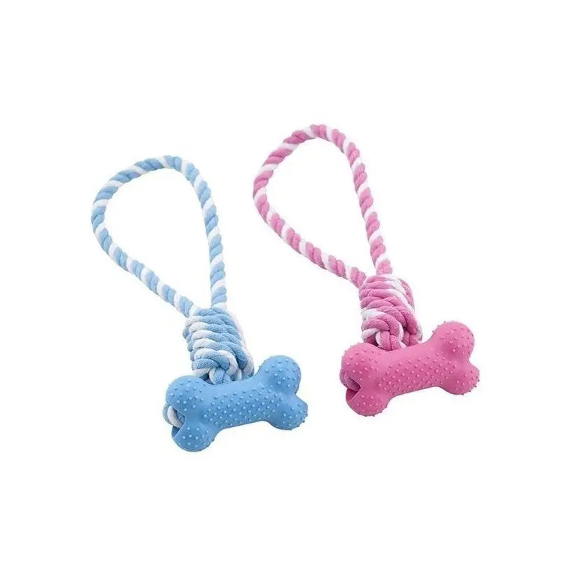 Juguete Perro Hueso Horizontal Con Cuerda Bicolor 30Cm - Mejor Precio - Mascotas Ávila